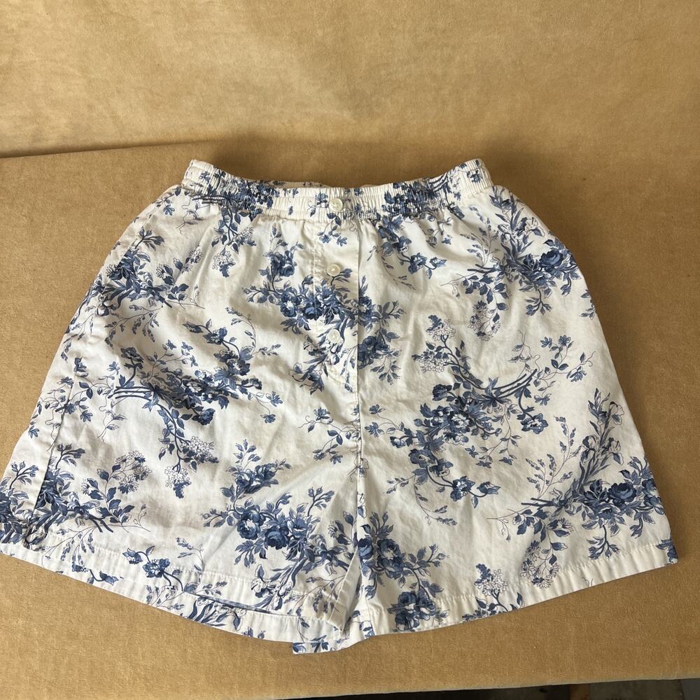Eddie Bauer Sleepwear 100% Cotton X Small Shorts Blue And White Floral‎